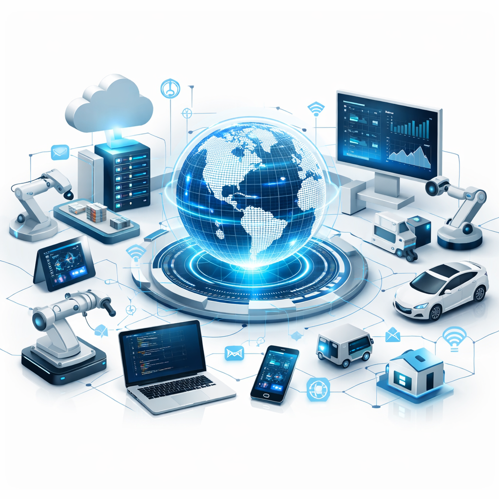 futuristic image about systems integration white background futuristic image about systems integration white background